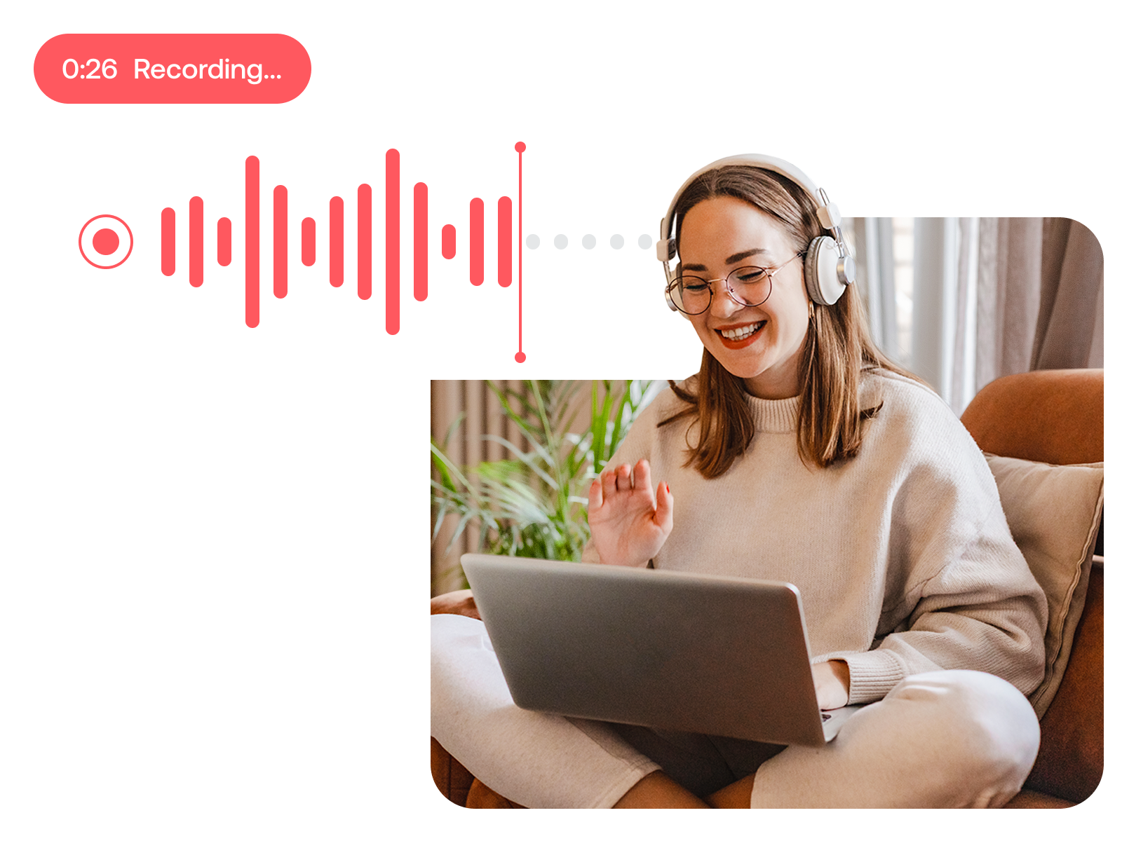Clear, distraction-free voice recording even in a noisy environment.