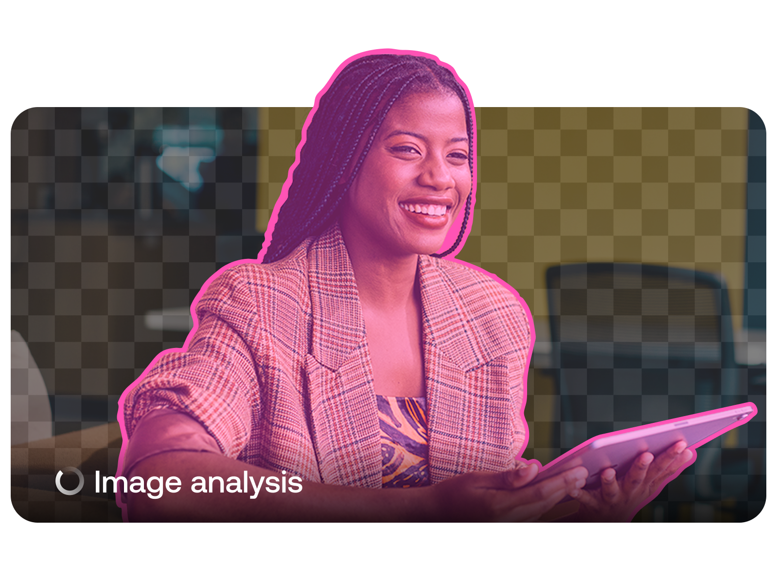 PlayPlay analyzing an image to automatically remove the background, making design tasks easy for non-creatives.