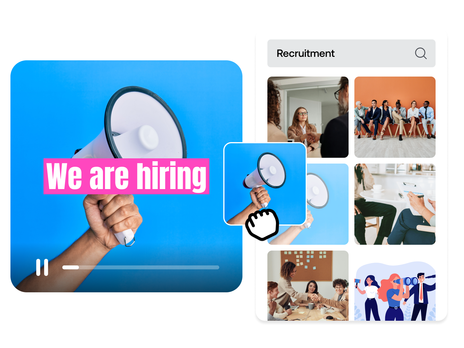 Access to limitless stock content, turning stock images, videos and illustrations into engaging videos with customizable templates.
